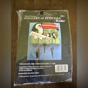 Vintage Bucillia Toucan Key Coupon Holder 1990 #6601 Plastic Canvas Stitch